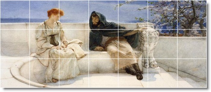 Alma-Tadema Men Women Backsplash Tiles Mural Design Commercial