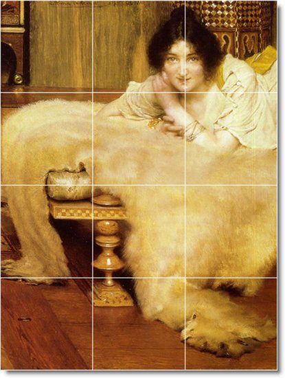 Alma-Tadema Women Tile Mural Room Remodeling Interior Idea Design