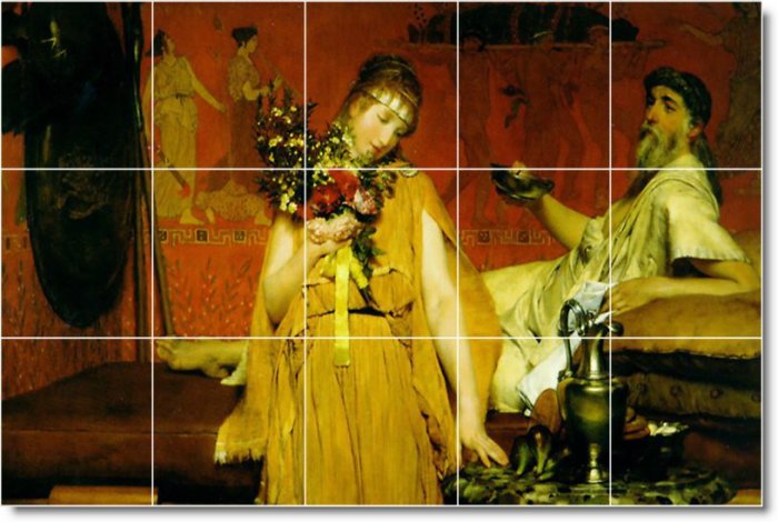 Alma-Tadema Men Women Dining Floor Tile Room Decor Residential