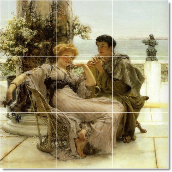 Alma-Tadema Men Women Dining Tiles Room Mural Decor Commercial