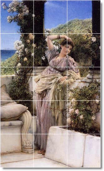 Alma-Tadema Women Living Room Mural Tiles Wall Decor House Design