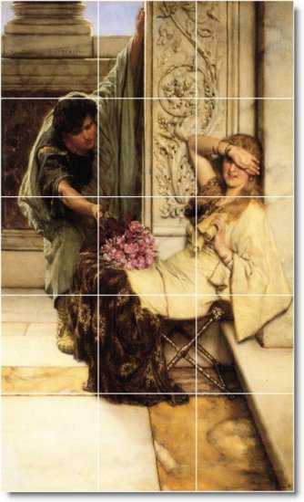 Alma-Tadema Men Women Mural Tile Room Living Design Remodeling