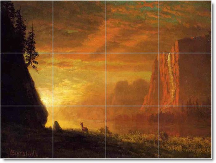 Bierstadt Animals Tiles Floor Bedroom Mural Interior Design Decor