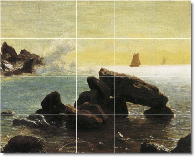 Bierstadt Waterfront Dining Mural Tile Room Home Modern Remodel