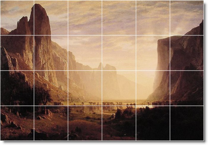Bierstadt Landscapes Room Living Tile Murals Home Decor Remodel