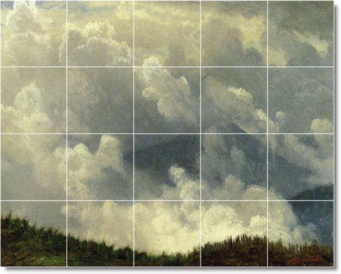 Bierstadt Landscapes Tiles Mural Backsplash Kitchen Traditional