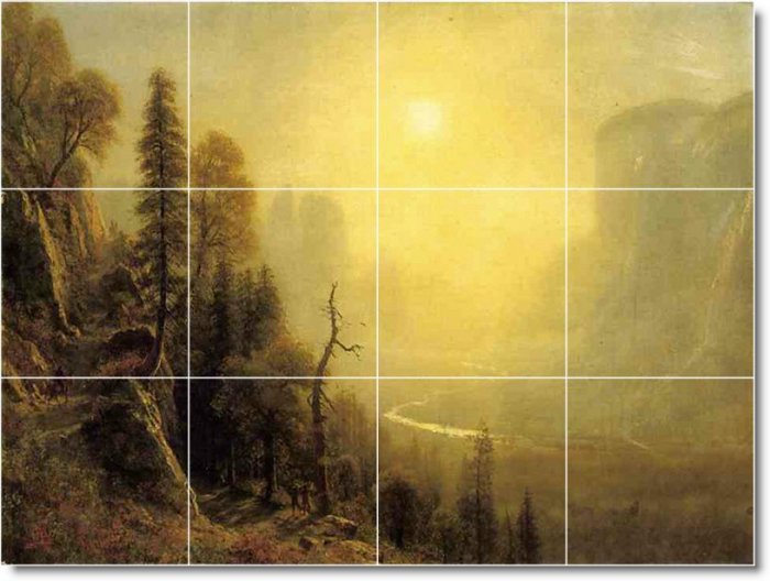Bierstadt Landscapes Mural Tiles Bedkitchen Remodel Floor Decor