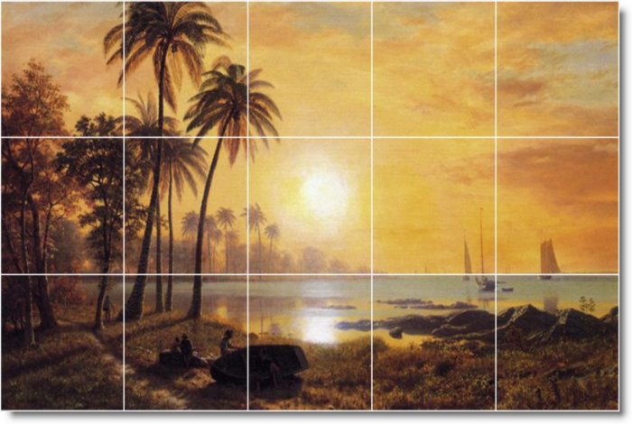Bierstadt Waterfront Backsplash Tile Wall Mural Home Art Modern