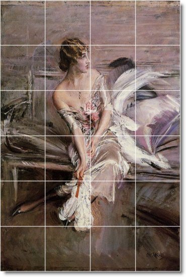 Boldini Women Tile Mural Room Wall Home Remodeling Decorate Idea
