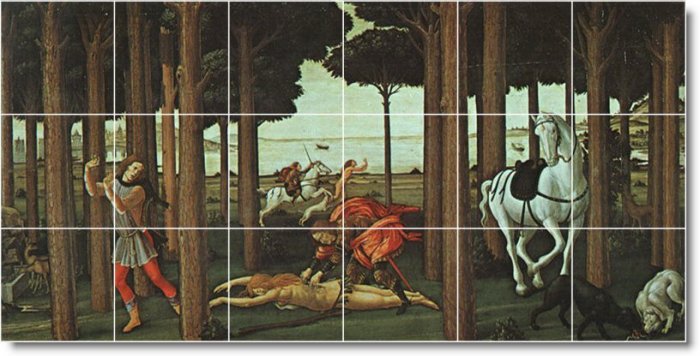 Botticelli Mythology Mural Room Living Tile Contemporary Renovate
