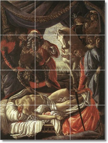 Botticelli Historical Mural Bathroom Tile Renovate Traditional