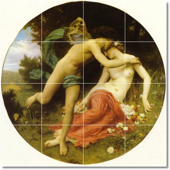 Bouguereau Mythology Tile Kitchen Floor Traditional Home Decorate