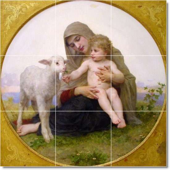 Bouguereau Mother Child Tiles Room Floor Dining Ideas Remodeling