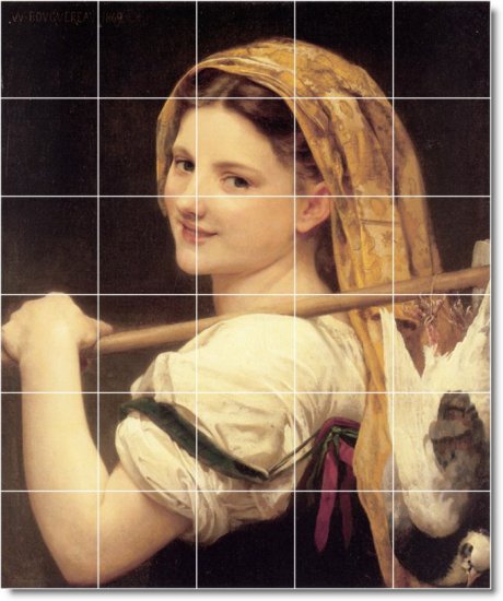 Bouguereau Children Tiles Mural Bedkitchen Decor Floor Remodel