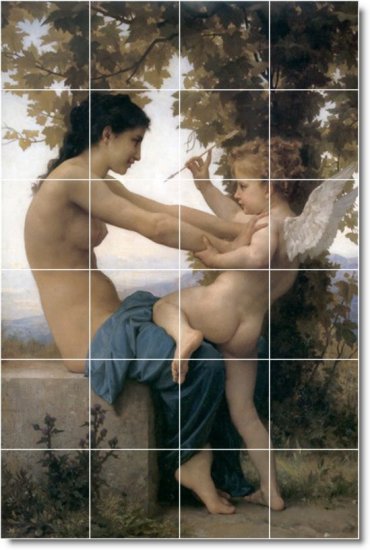 Bouguereau Angels Bathroom Murals Wall Interior Renovation Design