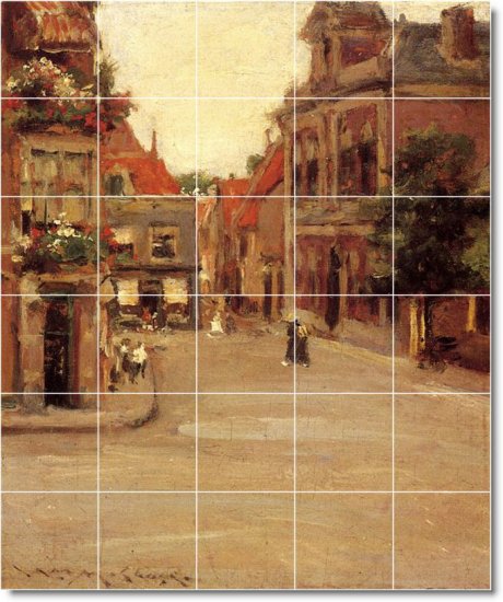 Chase City Mural Wall Backsplash Tile Renovate Residential Ideas