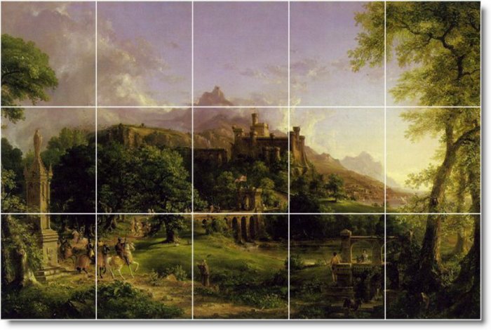 Cole Landscapes Wall Bathroom Shower Murals Design Floor Decor