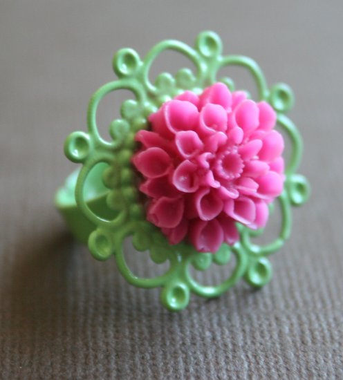 Minty Pink Spring Ring