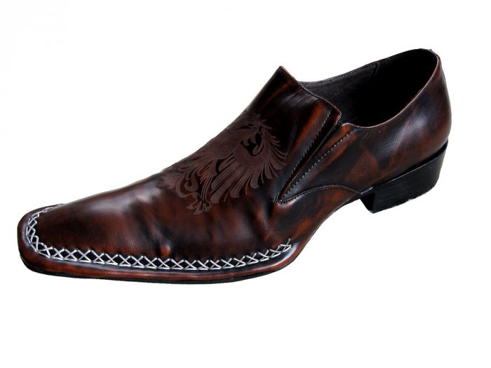 New Fiesso Hand Stitched Brown Shoe w/Nice Design Size 11