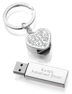 1GB HARD DRIVE HEART KEYCHAIN