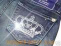 ROCK & REPUBLIC AND VICTORIA BECKHAM WHITE CROWN SWAROVSKI CRYSTALS JEANS