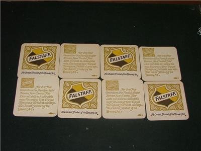 8 Falstaff Bar Coasters Double Sided