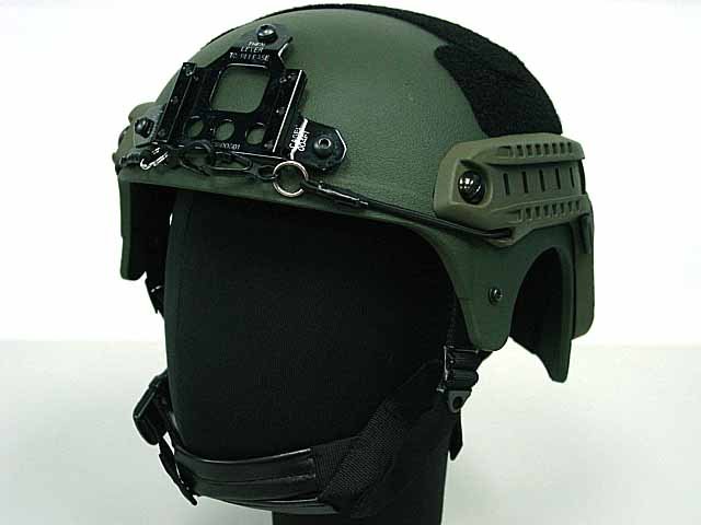Airsoft IBH Helmet with NVG Mount & Side Rail OD