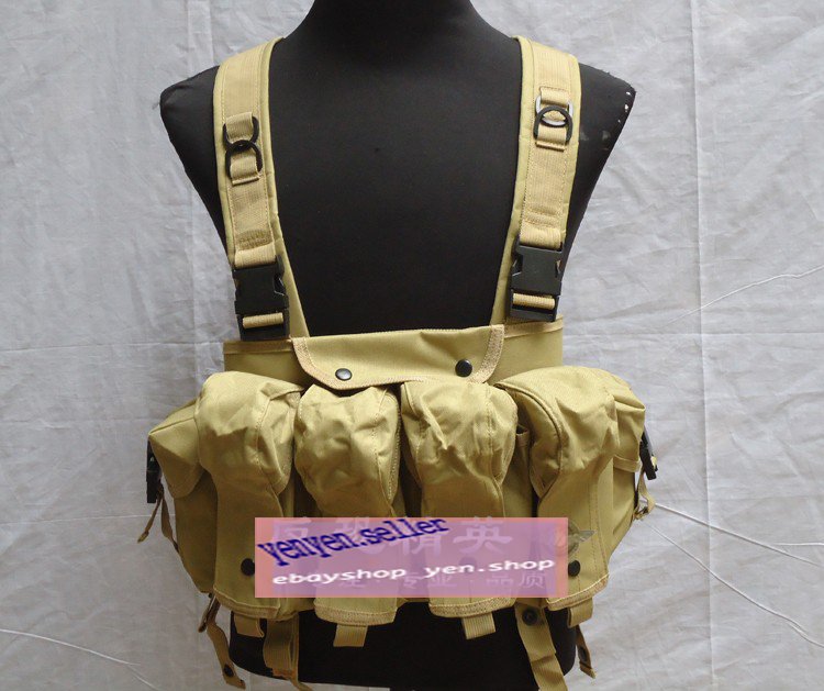 Tactical 4 Pouches Magazine Carry Chest Rig Vest