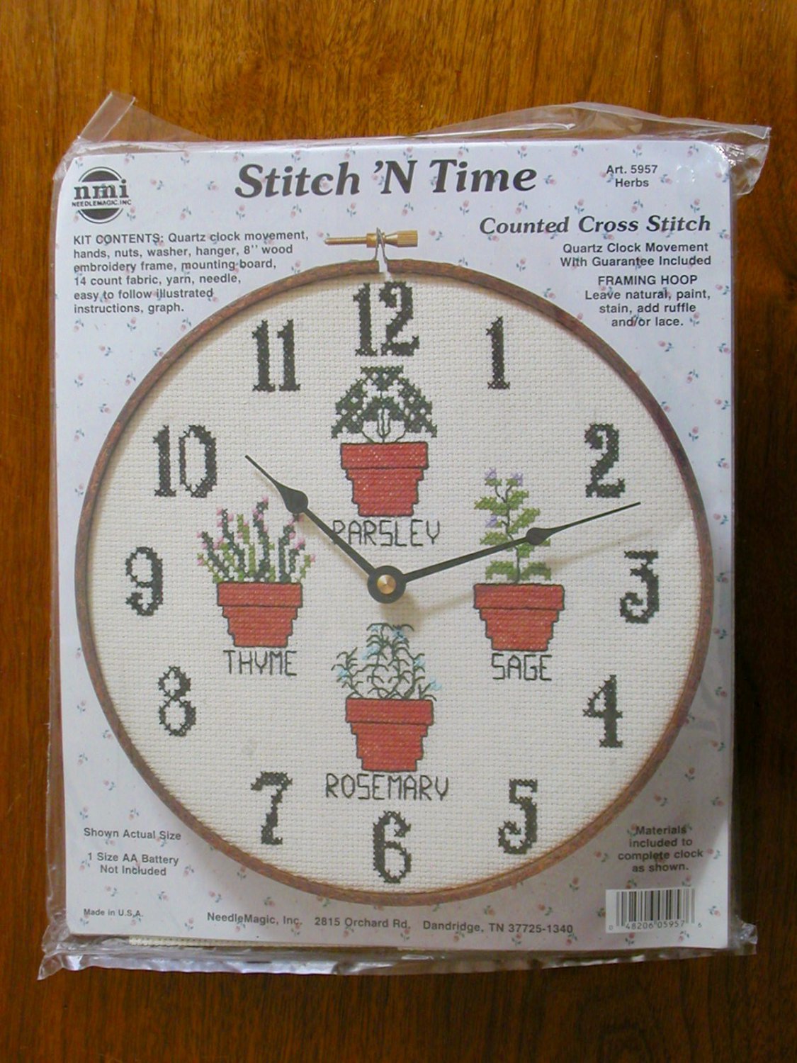Stitch ‘N Time Herbs clock counted cross stitch kit 5957