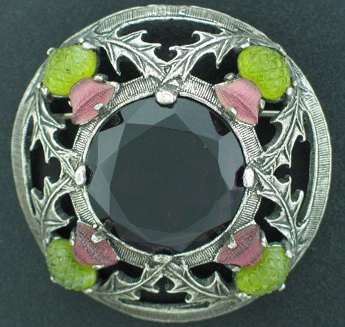 Scottish Thistle Brooch Signed Miracle Bro2182
