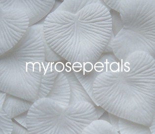 Petals - 200 Heart Wedding Silk Rose Flower Petals Wedding Favors - White
