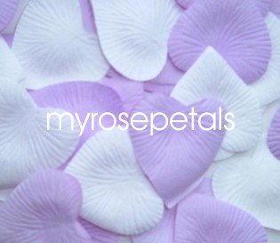 Petals - 200 Heart Wedding Silk Rose Flower Petals Wedding Favors - Lavender & White