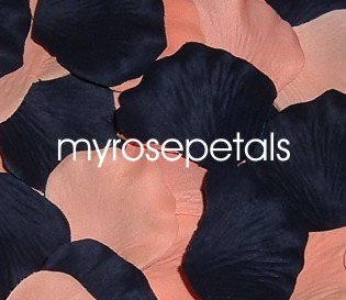 Petals - 200 Wedding Silk Rose Flower Petals Wedding Favors - Black & Peach