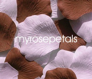 Petals - 200 Wedding Silk Rose Flower Petals Wedding Favors - Brown & Pale Pink