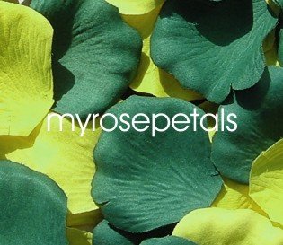 Petals - 200 Wedding Silk Rose Flower Petals Wedding Favors - Hunter Green & Lime Green