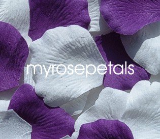 Petals - 200 Wedding Silk Rose Flower Petals Wedding Favors - Purple & White