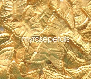 Petals - 200 Butterfly Shaped Silk Rose Petals - Wedding Favors - Gold