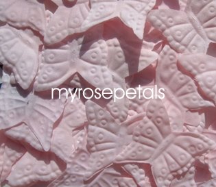 Petals - 200 Butterfly Shaped Silk Rose Petals - Wedding Favors - Pale Pink