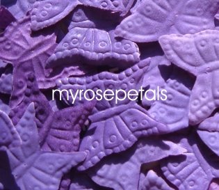 Petals - 200 Butterfly Shaped Silk Rose Petals - Wedding Favors - Purple