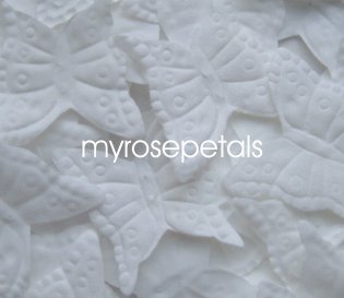 Petals - 200 Butterfly Shaped Silk Rose Petals - Wedding Favors - White
