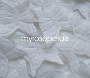 Petals - 1000 Butterfly Shaped Silk Rose Flower Petals Wedding Favors - White