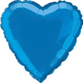 12 Mylar/Foil Balloons Lot Wedding/Party-Heart- 18" - Royal Blue