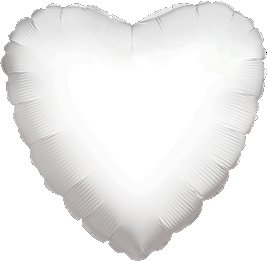 12 Mylar/Foil Balloons Lot Wedding/Party-Heart- 18" - White
