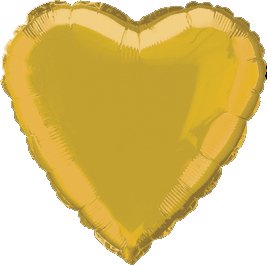 12 Mylar/Foil Balloons Lot Wedding/Party-Heart- 18" - Gold