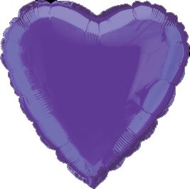 12 Mylar/Foil Balloons Lot Wedding/Party-Heart- 18" - Purple