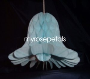 Honeycomb Bells - Bridal/Wedding/Anniversary Decor - 5" (6 count) - Blue