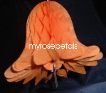 Honeycomb Bells - Bridal/Wedding/Anniversary Decor - 5" (6 count) - Orange
