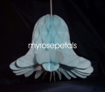Honeycomb Bells - Bridal/Wedding/Anniversary Decor - 7" (3 count) - Blue