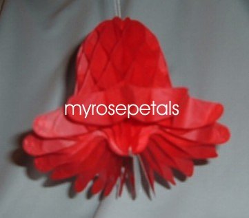 Honeycomb Bells - Bridal/Wedding/Anniversary Decor - 7" (3 count) - Red