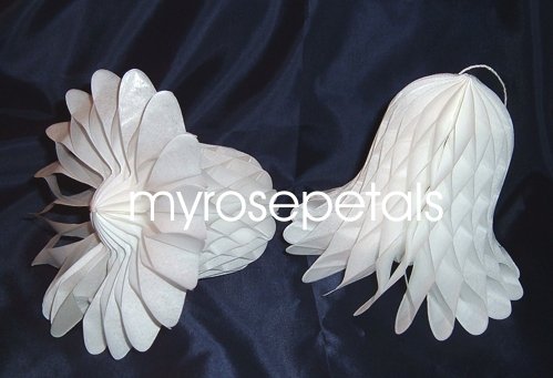 Honeycomb Bells - Bridal/Wedding/Anniversary Decor - 11" (1 count) - White